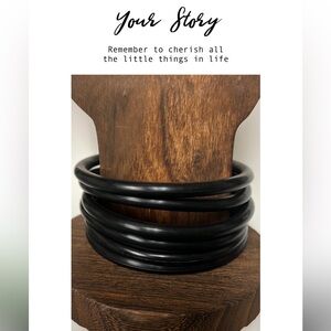 New 6 Mourning Remembrance Gothic Goth Punk Gummy Thick Rubber O Ring Bracelets